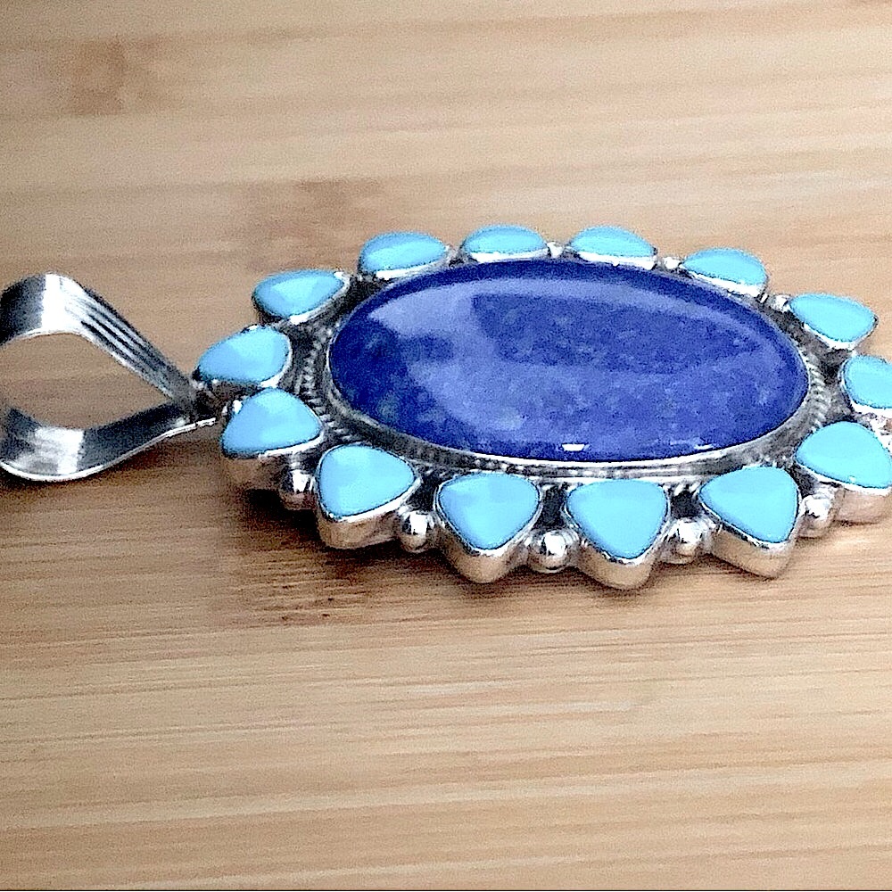 $218 Navajo Running Bear Estate Southwest Large Pendant Sterling Silver RB 925 - Picture 4 of 6